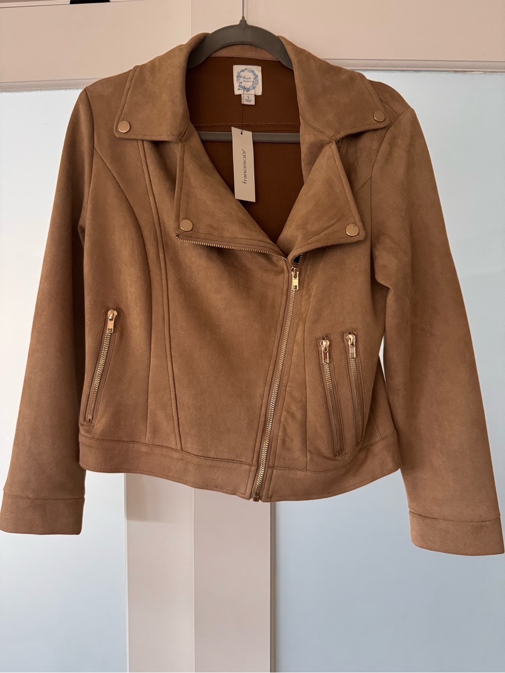 Tan Suede Moto Jacket